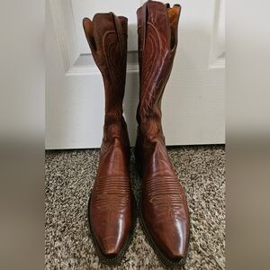 Lucchese Brown Leather Heeled Boots